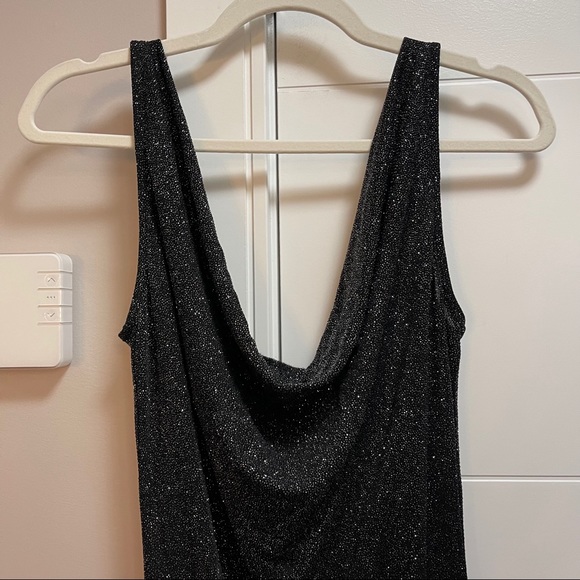Black sparkly long side split maxi dress - Picture 9 of 10
